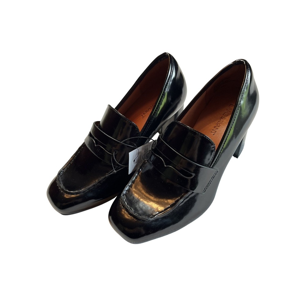 NWT Lane Bryant Black Block Heel Penny Loafers Pumps Dream Cloud Wide Width‎ 8W